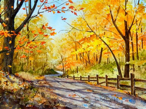 fall watercolor landscapes